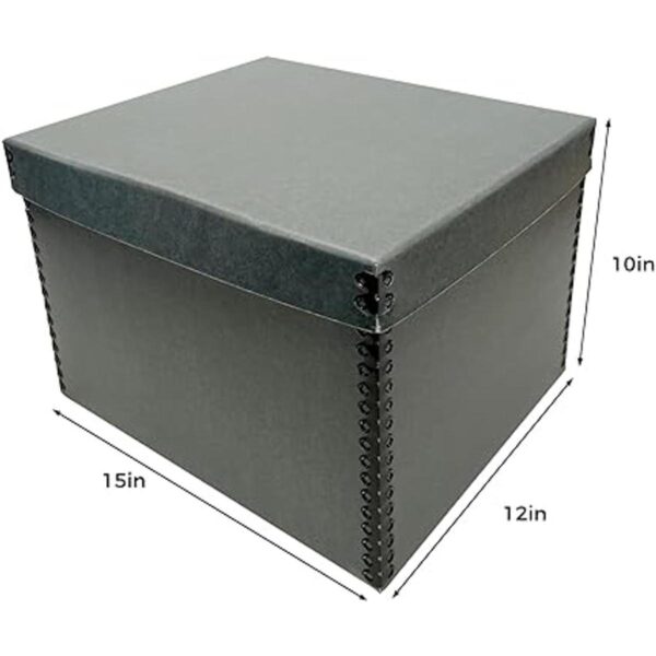 Lineco Caja de almacenamiento de registros azulgris 12