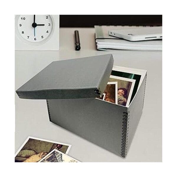 Lineco Caja de almacenamiento de registros azulgris 12