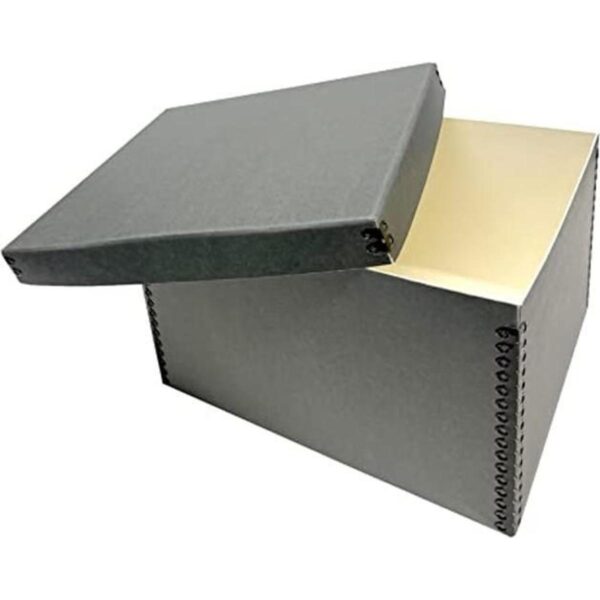 Lineco Caja de almacenamiento de registros azulgris 12