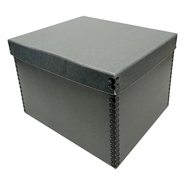 Lineco Caja de almacenamiento de registros azulgris 12