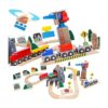 ORBRIUM Juego de tren de madera de elevación y carga con_1