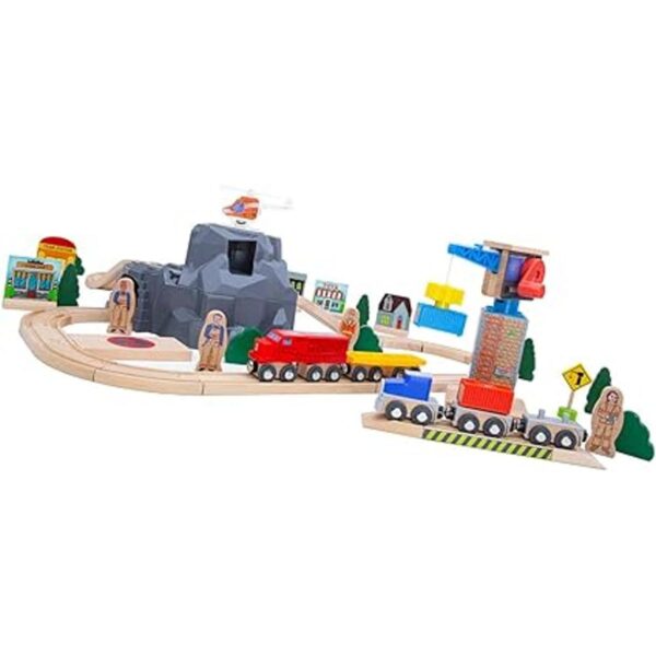 ORBRIUM Juego de tren de madera de elevación y carga con_2