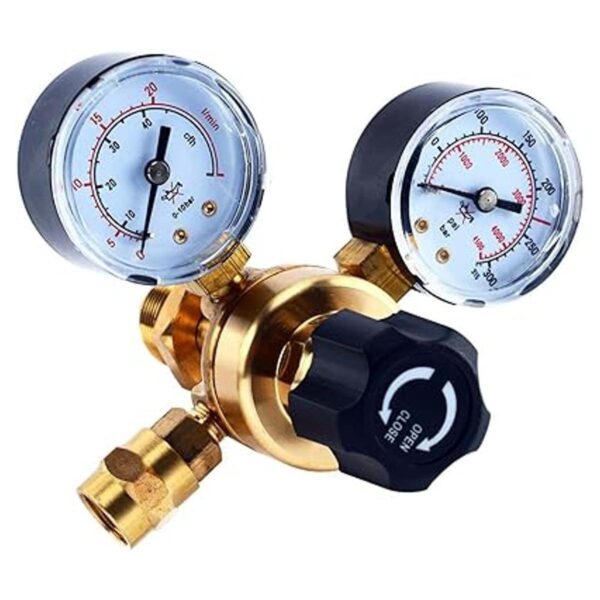 HJ Argon CGA580 Regulador de CO2 con manguera de 80