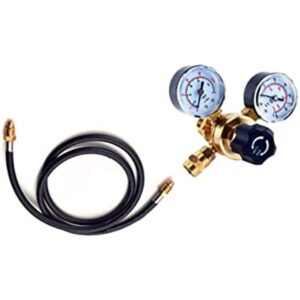 HJ Argon CGA580 Regulador de CO2 con manguera de 80