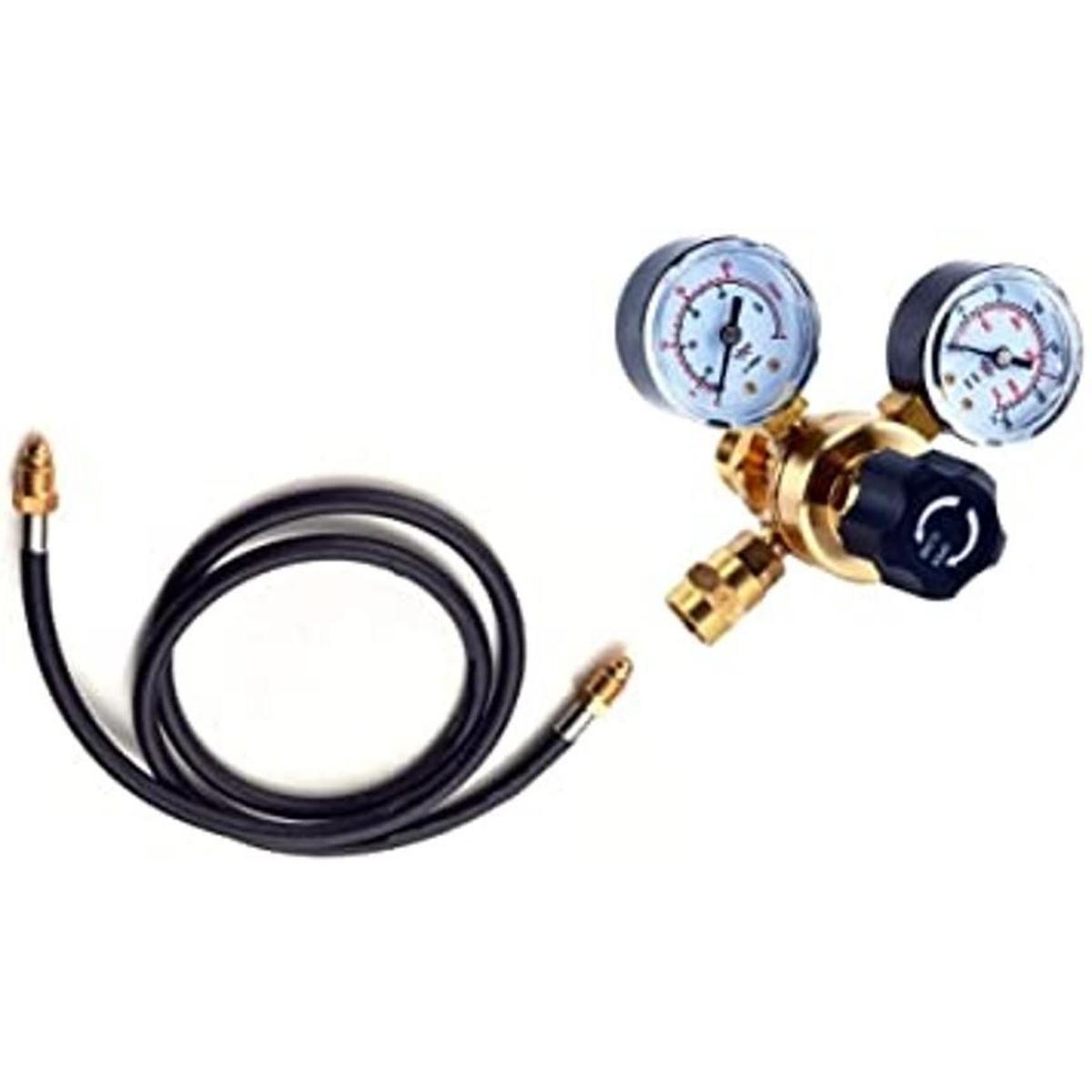 HJ Argon CGA580 Regulador de CO2 con manguera de 80