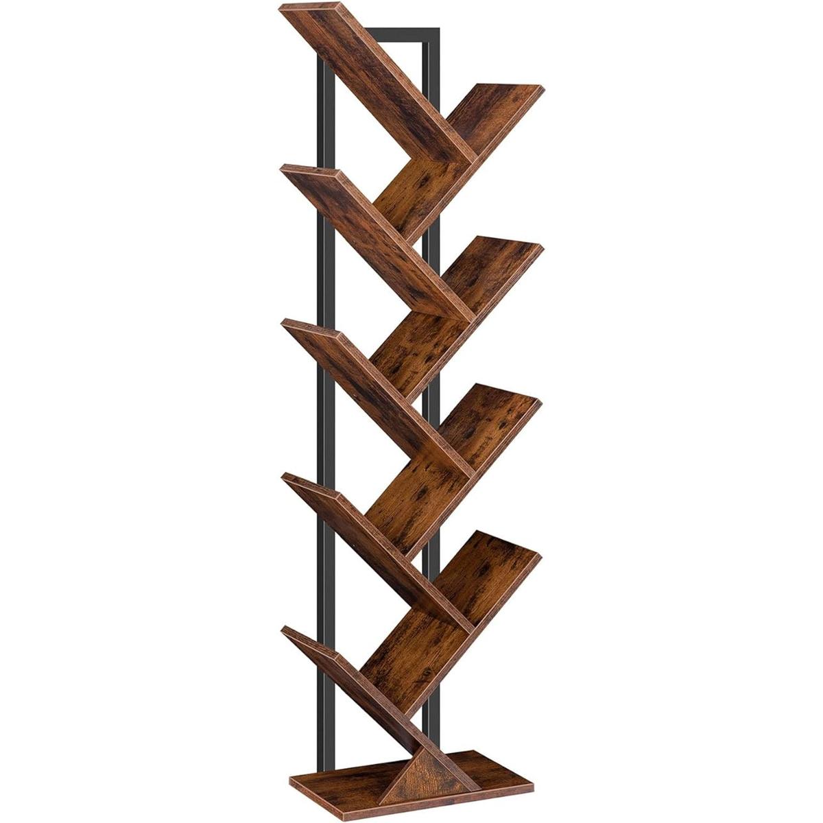 HOOBRO Estantería para árbol estantería de madera de 9