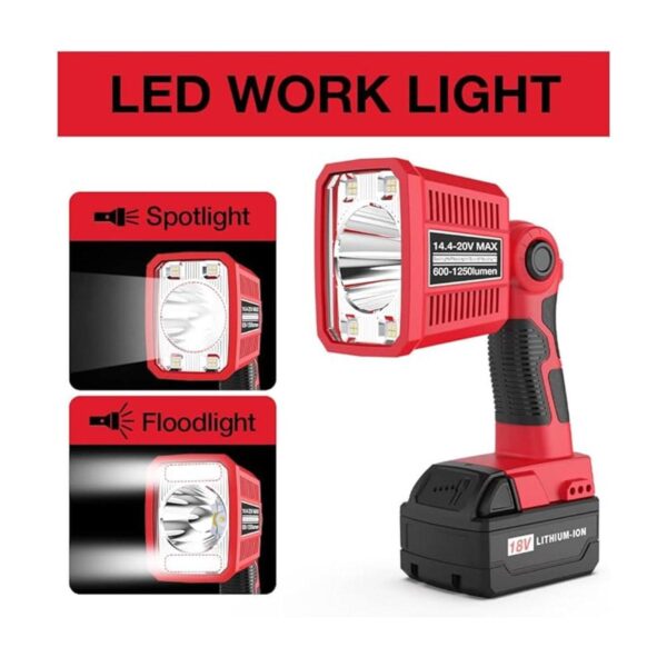 DTEZTECH Luz Milwaukee de 18 W alimentada por Milwaukee