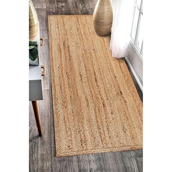 Hausattire Alfombra trenzada de yute tejida a mano 2 x 6_1
