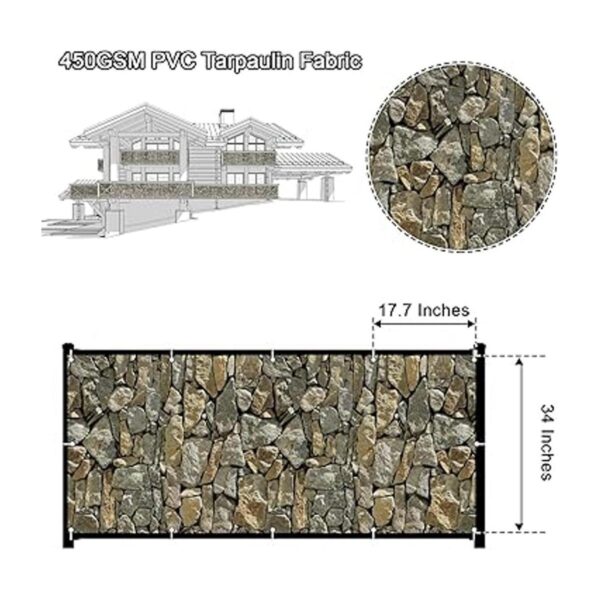 NAIMORUI Cubierta decorativa de PVC para balcón con cuerda_2