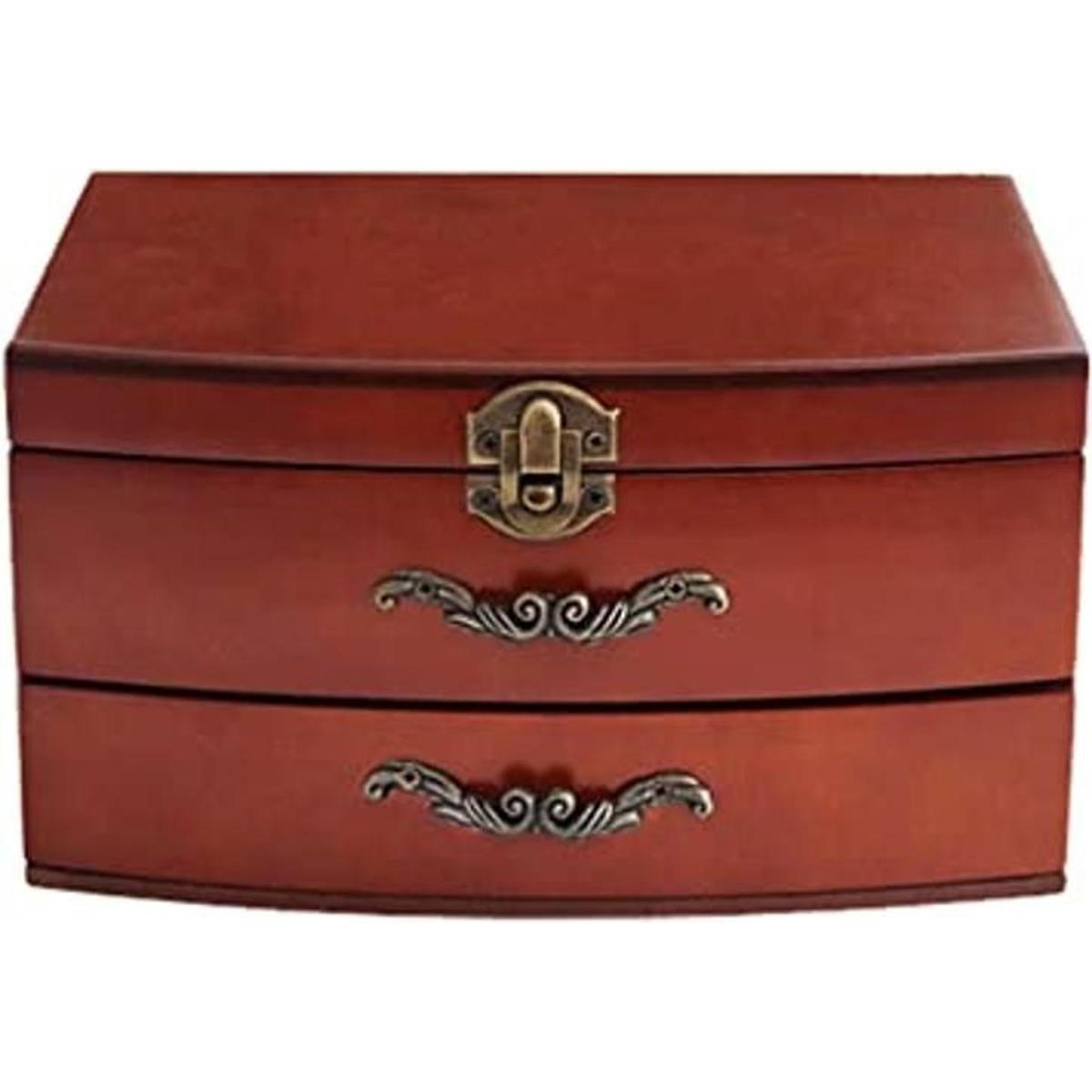 Joyero de madera maciza organizador de joyería para