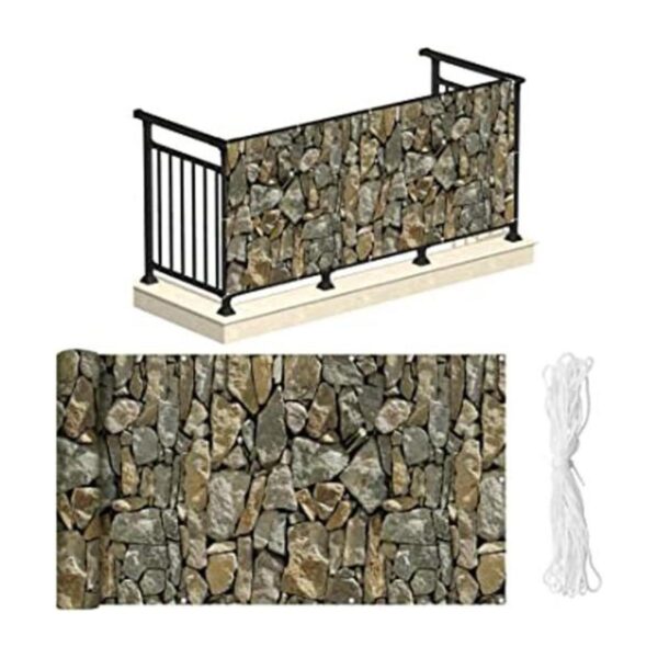 NAIMORUI Cubierta decorativa de PVC para balcón con cuerda_1