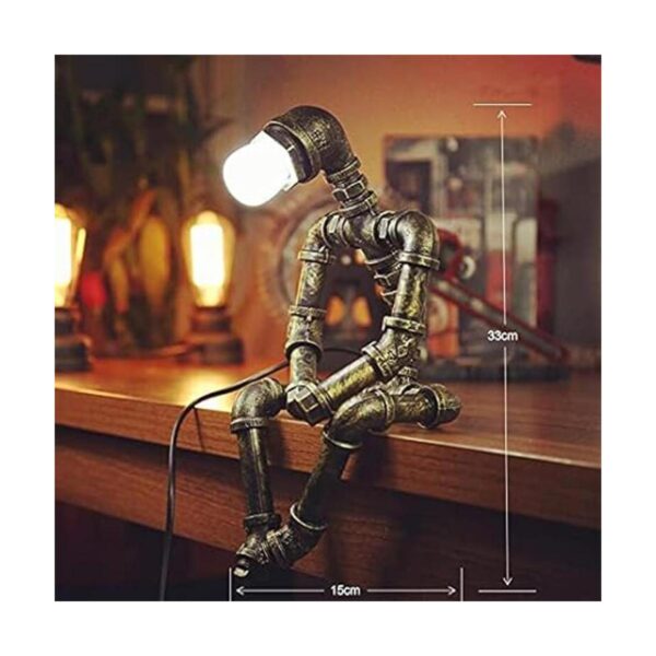 Lámparas retro industriales robot lámparas retro bronce_3
