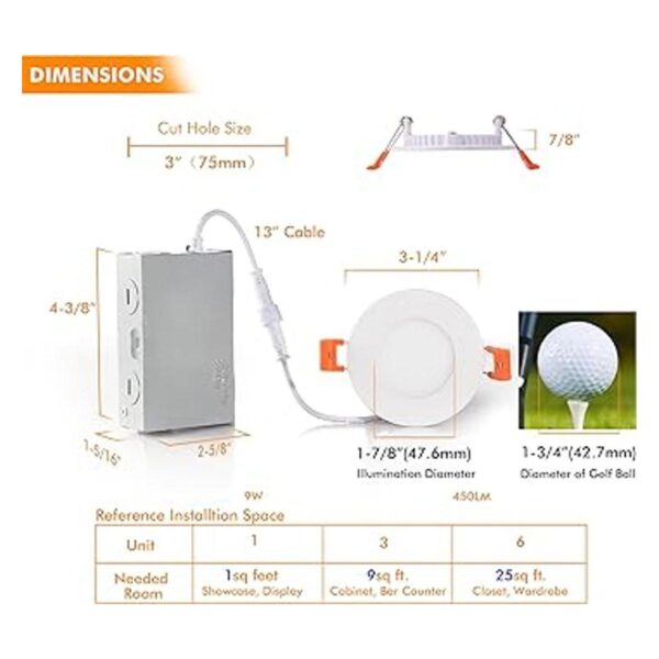 Cloudy Bay Luz empotrable LED ultrafina de 3 pulgadas de 5_2