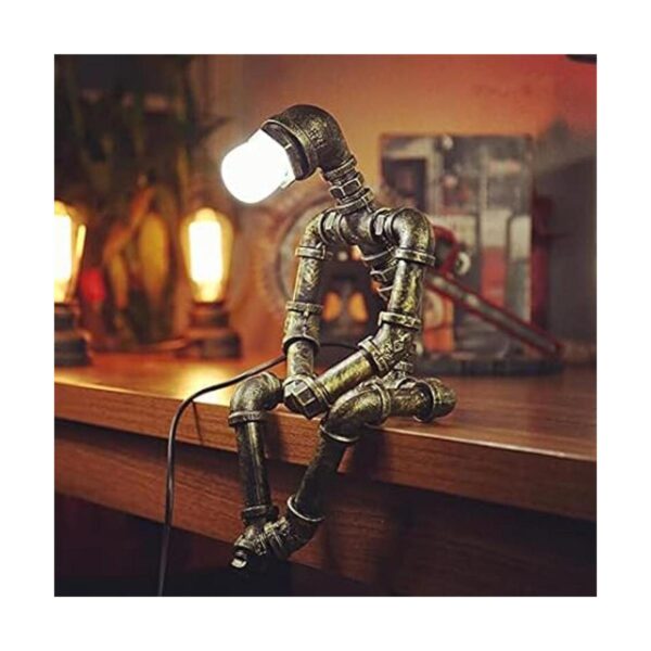 Lámparas retro industriales robot lámparas retro bronce_2