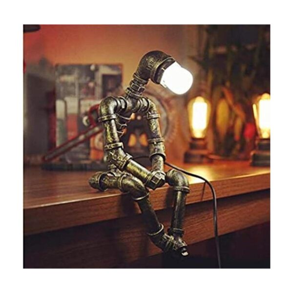 Lámparas retro industriales robot lámparas retro bronce_1
