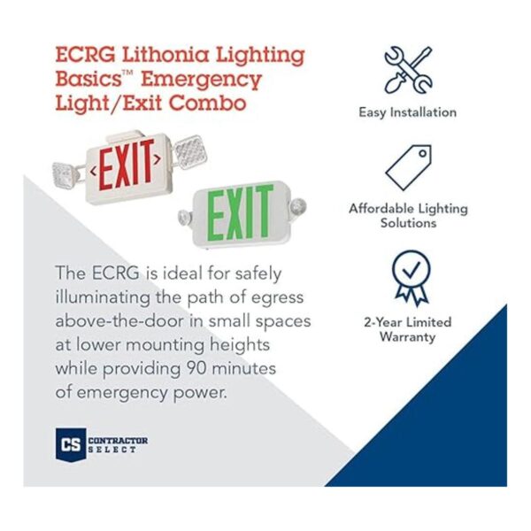 Lithonia Lighting RD M6 ECRG LED luz de emergenciasalida
