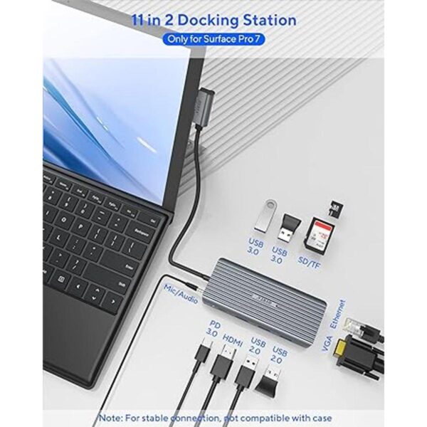 HYRTA Base USB C para Surface Pro 7 estación de_2