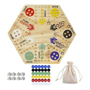 Juego de mesa Wahoo de mármol pintado de doble cara para 6_1