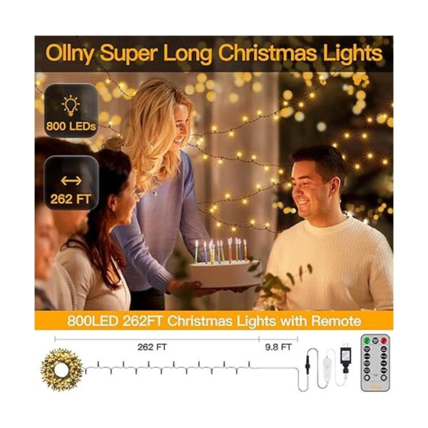 Ollny Luces de Navidad para exteriores 262 pies 800_2