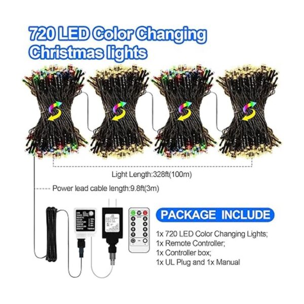 Guirnalda de luces de Navidad para exteriores 720 luces_3