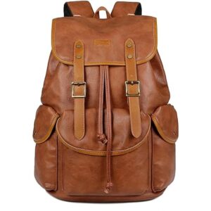Mochila de cuero para portátil de 15.6 pulgadas mochila