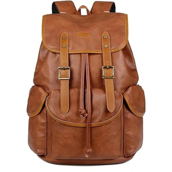 Mochila de cuero para portátil de 15.6 pulgadas mochila