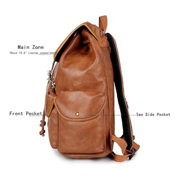 Mochila de cuero para portátil de 15.6 pulgadas mochila