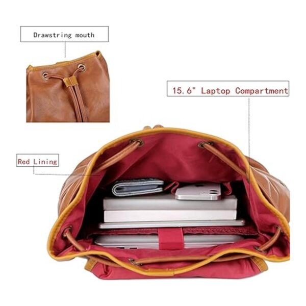 Mochila de cuero para portátil de 15.6 pulgadas mochila