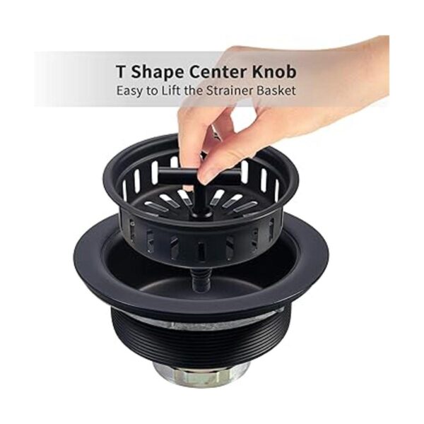 KONE Colador para fregadero de cocina color negro mate