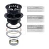 KONE Colador para fregadero de cocina color negro mate