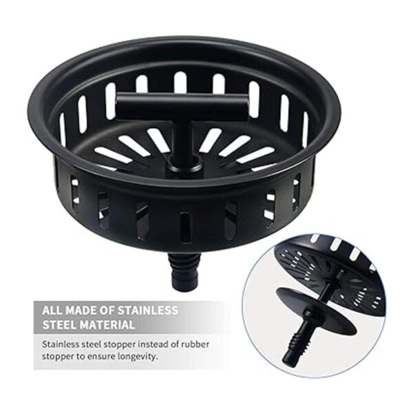 KONE Colador para fregadero de cocina color negro mate