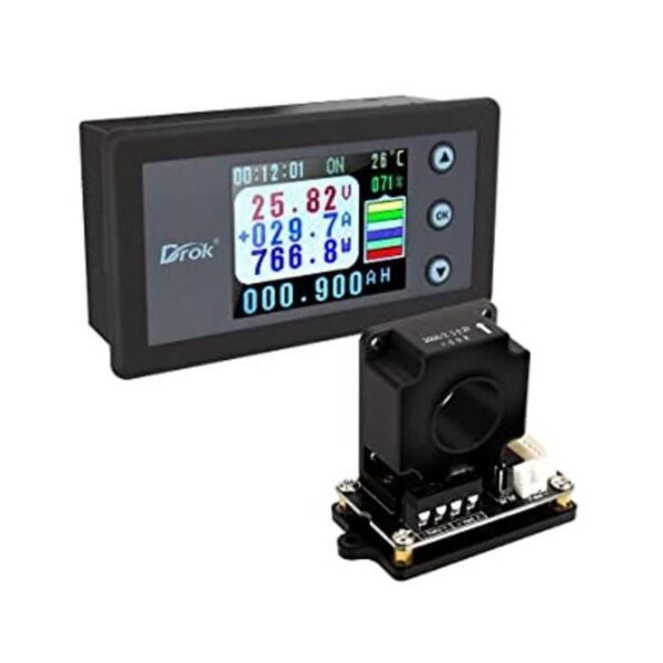 Medidor de potencia DROK DC 0120 V 300 A con pantalla LCD_1