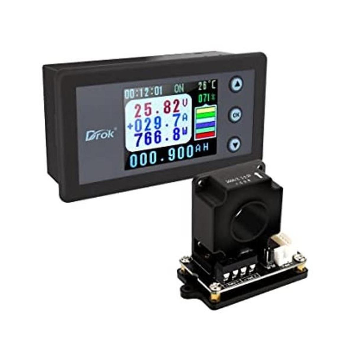Medidor de potencia DROK DC 0120 V 300 A con pantalla LCD