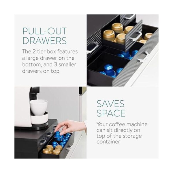Navaris Soporte para cápsulas de café con 4 cajones_3