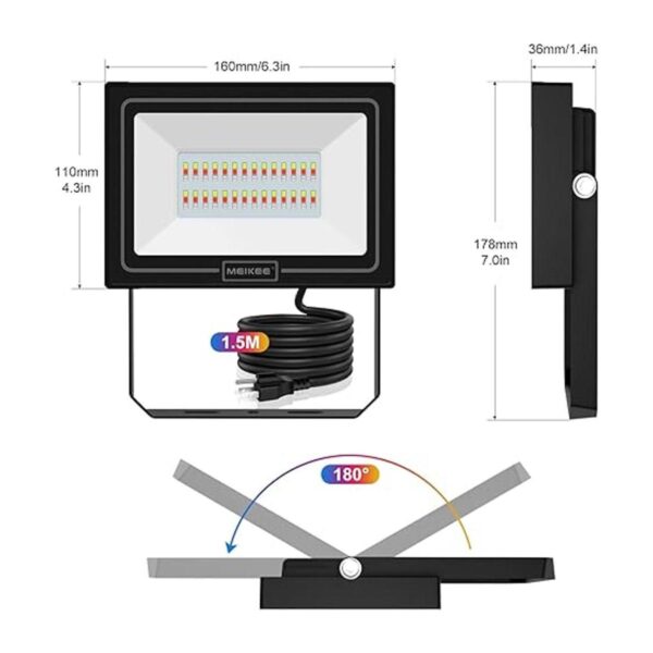 MEIKEE Luces RGB de 35 W equivalente a 300 W paquete de_3