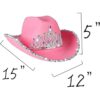 PROLOSO Sombrero de vaquero rosa con corona de fieltro_4