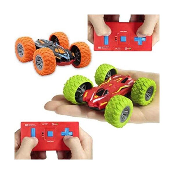 Haktoys Paquete de 2 mini coche de acrobacias con control_1
