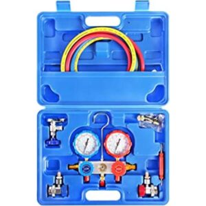 JIFETOR Juego de manómetro de 3 vías de CA herramienta de_1