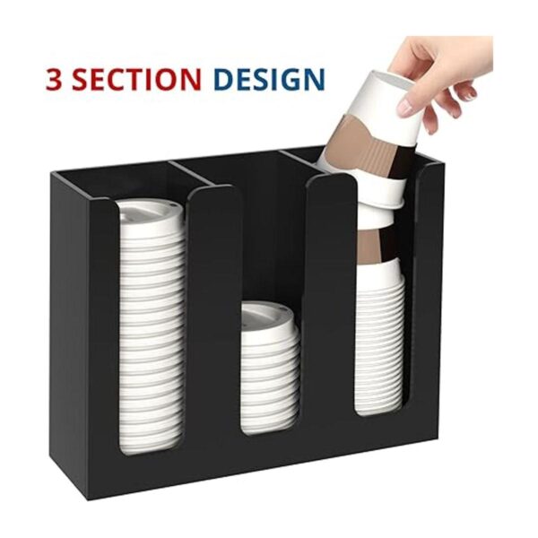 KOTEMON Soporte para tazas y tapas 3 compartimentos