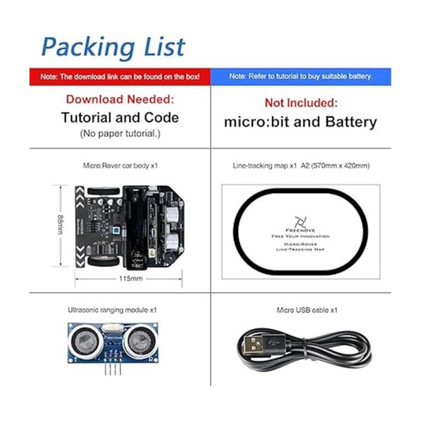 Freenove MicroRover Kit para BBC Micro bit no incluido_2