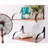 Estantes de pared flotantes con soportes madera maciza