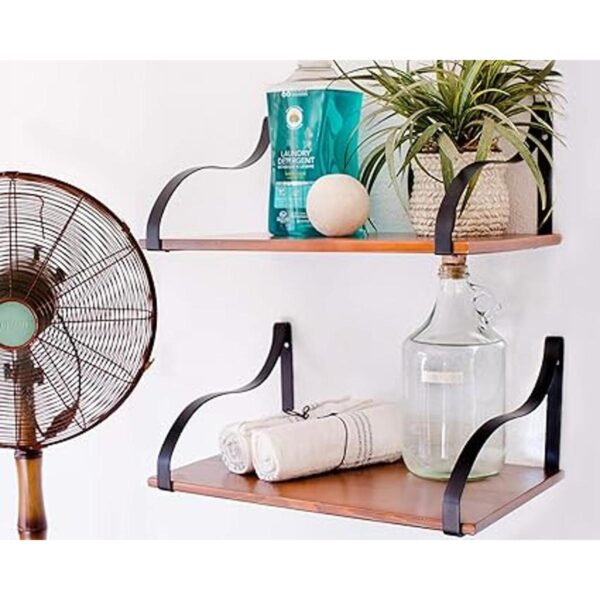 Estantes de pared flotantes con soportes madera maciza
