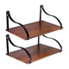 Estantes de pared flotantes con soportes madera maciza