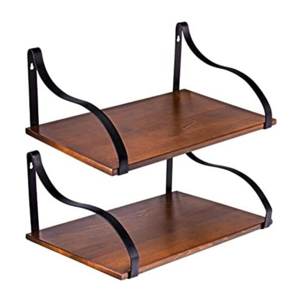 Estantes de pared flotantes con soportes madera maciza