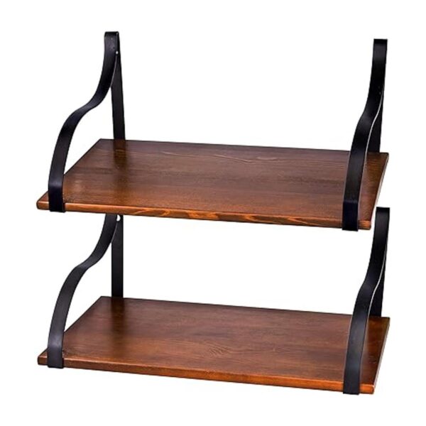 Estantes de pared flotantes con soportes madera maciza