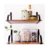Estantes de pared flotantes con soportes madera maciza