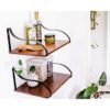 Estantes de pared flotantes con soportes madera maciza