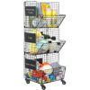 Cesta organizadora de juguetes con ruedas de 3 niveles