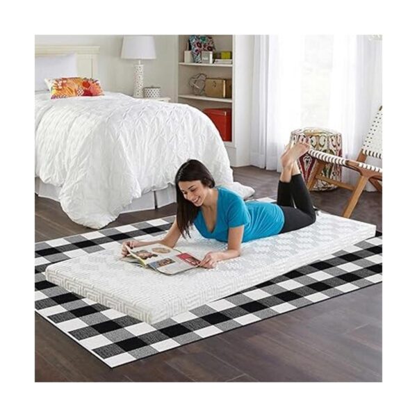 HOYIJA Buffalo Alfombra a cuadros para exteriores de 5 x