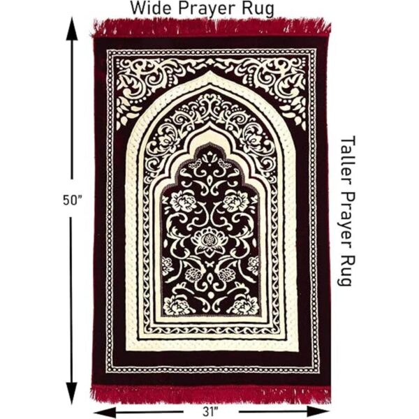 Modefa Alfombra de oración de terciopelo islámico turco_2